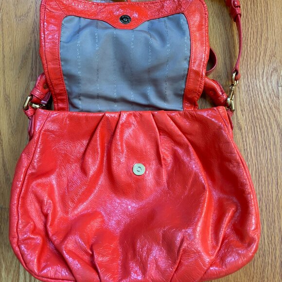 MARC BY MARC JACOBS Orange Leather Satchel Shiny Classic Q Lil Ukita - Picture 5 of 8